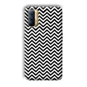Black White Zig Zag Phone Customized Printed Back Cover for Realme X7