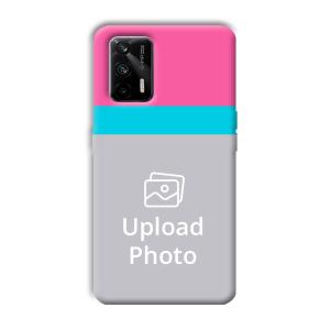 Pink & Sky Blue Customized Printed Back Cover for Realme X7 Max 5G