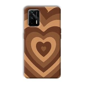 Brown Hearts Phone Customized Printed Back Cover for Realme X7 Max 5G