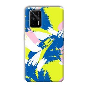 Blue White Pattern Phone Customized Printed Back Cover for Realme X7 Max 5G