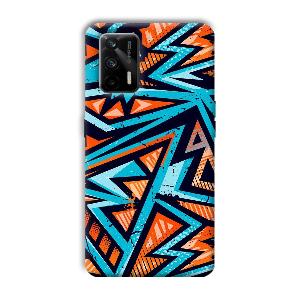 Zig Zag Pattern Phone Customized Printed Back Cover for Realme X7 Max 5G