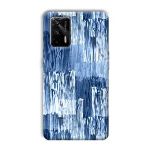 Blue White Lines Phone Customized Printed Back Cover for Realme X7 Max 5G