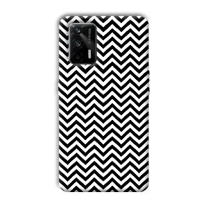 Black White Zig Zag Phone Customized Printed Back Cover for Realme X7 Max 5G