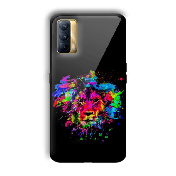 Colorful Lion Customized Printed Glass Back Cover for Realme X7