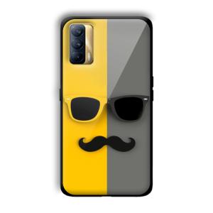 Yellow and Grey Sunglass Customized Printed Glass Back Cover for Realme X7