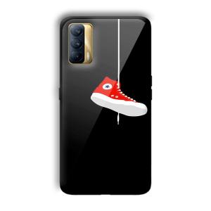 Red Sneaker Customized Printed Glass Back Cover for Realme X7