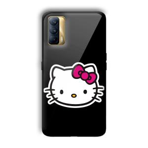 Cute Kitty Customized Printed Glass Back Cover for Realme X7
