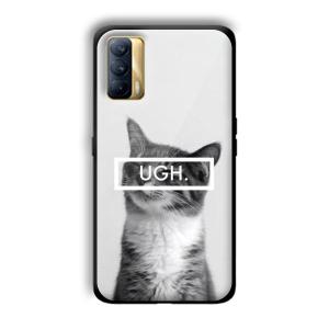 UGH Irritated Cat Customized Printed Glass Back Cover for Realme X7