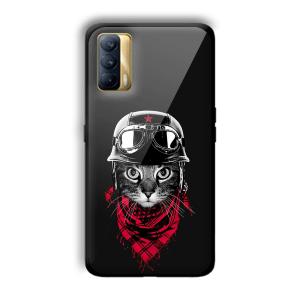 Rider Cat Customized Printed Glass Back Cover for Realme X7