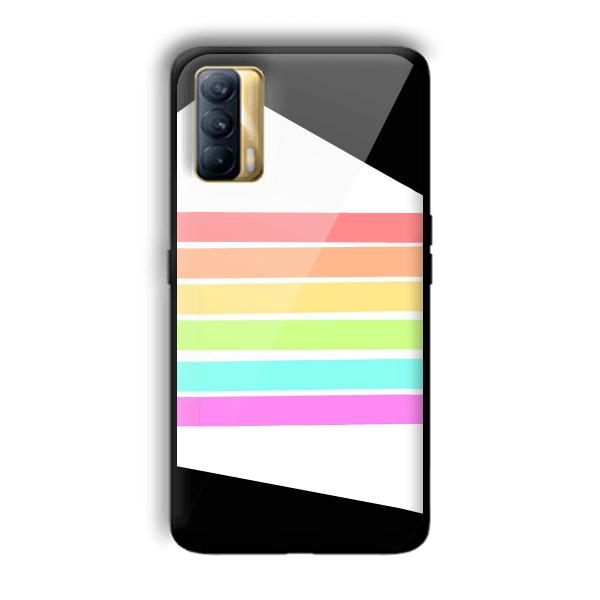 Colorful Stripes Customized Printed Glass Back Cover for Realme X7