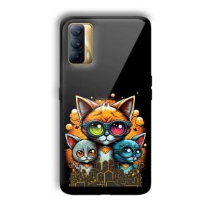 Cats Customized Printed Glass Back Cover for Realme X7