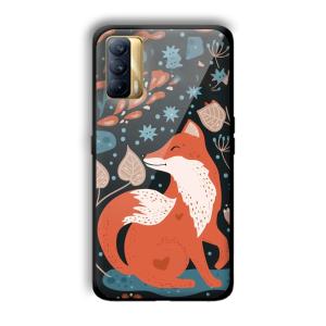 Cute Fox Customized Printed Glass Back Cover for Realme X7