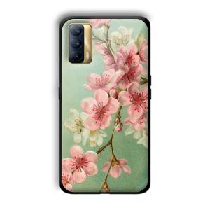 Pink Flowers Customized Printed Glass Back Cover for Realme X7