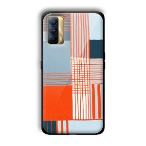 Orange Stripes Customized Printed Glass Back Cover for Realme X7