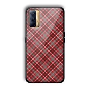 Red Checks Customized Printed Glass Back Cover for Realme X7