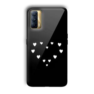 Little White Hearts Customized Printed Glass Back Cover for Realme X7
