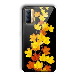 Golden Leaves Customized Printed Glass Back Cover for Realme X7