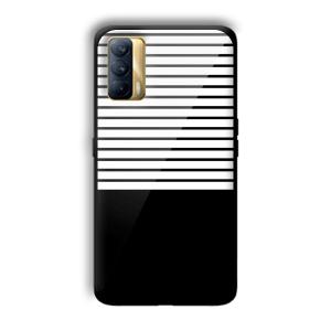 White and Black Stripes Customized Printed Glass Back Cover for Realme X7