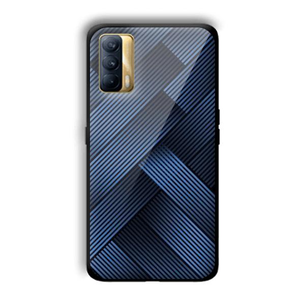 Blue Criss Cross Customized Printed Glass Back Cover for Realme X7