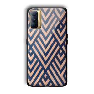 Gold and Blue Customized Printed Glass Back Cover for Realme X7