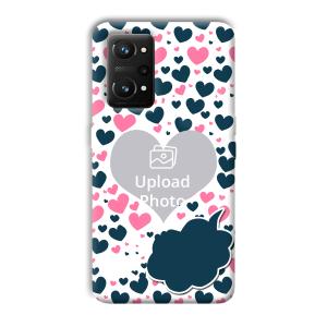 Blue & Pink Hearts Customized Printed Back Cover for Realme GT NEO 3T