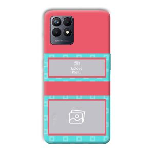 Blue Pink Customized Printed Back Cover for Realme Narzo 50