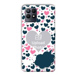 Blue & Pink Hearts Customized Printed Back Cover for Realme Narzo 50