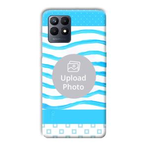 Blue Wavy Design Customized Printed Back Cover for Realme Narzo 50