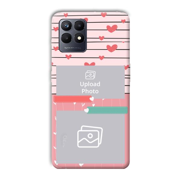 Pink Hearts Customized Printed Back Cover for Realme Narzo 50