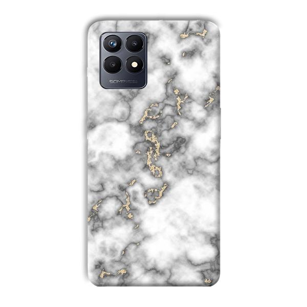Grey White Design Phone Customized Printed Back Cover for Realme Narzo 50
