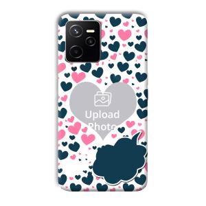 Blue & Pink Hearts Customized Printed Back Cover for Realme Narzo 50A Prime
