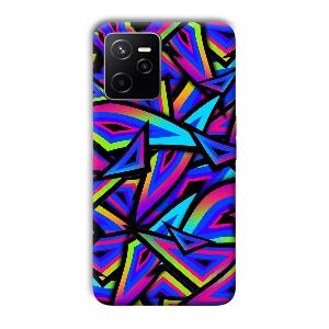 Blue Triangles Phone Customized Printed Back Cover for Realme Narzo 50A Prime