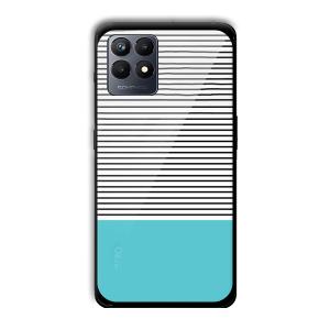 Cyan Stripes Customized Printed Glass Back Cover for Realme Narzo 50