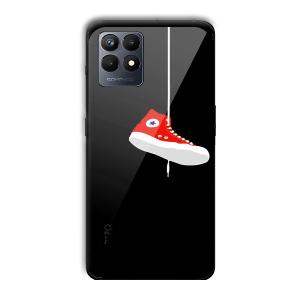 Red Sneaker Customized Printed Glass Back Cover for Realme Narzo 50