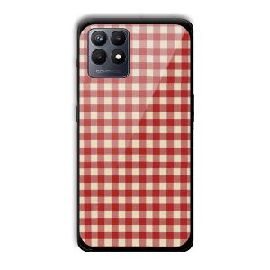 Red Checks Customized Printed Glass Back Cover for Realme Narzo 50