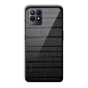 Black Wooden Pattern Customized Printed Glass Back Cover for Realme Narzo 50