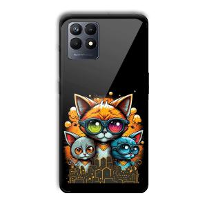 Cats Customized Printed Glass Back Cover for Realme Narzo 50