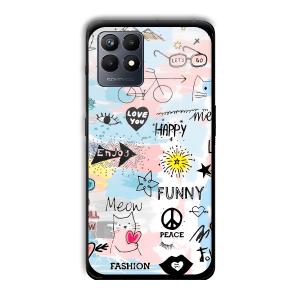 Illustrations Customized Printed Glass Back Cover for Realme Narzo 50