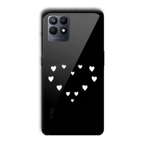 Little White Hearts Customized Printed Glass Back Cover for Realme Narzo 50