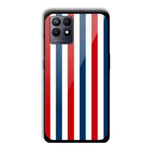 Red and Blue Customized Printed Glass Back Cover for Realme Narzo 50