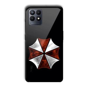 Red and Silver Customized Printed Glass Back Cover for Realme Narzo 50