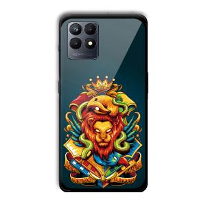 Fiery Lion Customized Printed Glass Back Cover for Realme Narzo 50