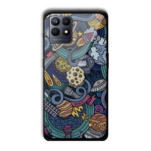Space Graffiti Customized Printed Glass Back Cover for Realme Narzo 50