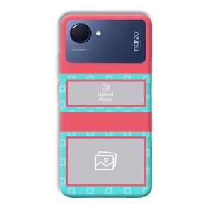 Blue Pink Customized Printed Back Cover for Realme Narzo 50i Prime