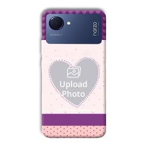 Purple Hearts Customized Printed Back Cover for Realme Narzo 50i Prime