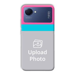Pink & Sky Blue Customized Printed Back Cover for Realme Narzo 50i Prime