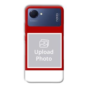 Red & White Customized Printed Back Cover for Realme Narzo 50i Prime