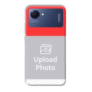 Red White Customized Printed Back Cover for Realme Narzo 50i Prime