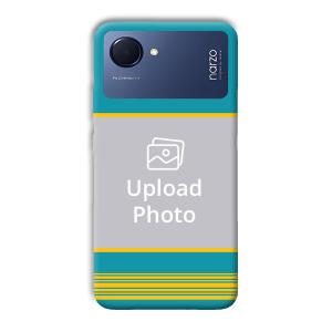 Yellow Blue Design Customized Printed Back Cover for Realme Narzo 50i Prime