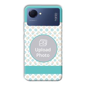 Blue Flowers Customized Printed Back Cover for Realme Narzo 50i Prime
